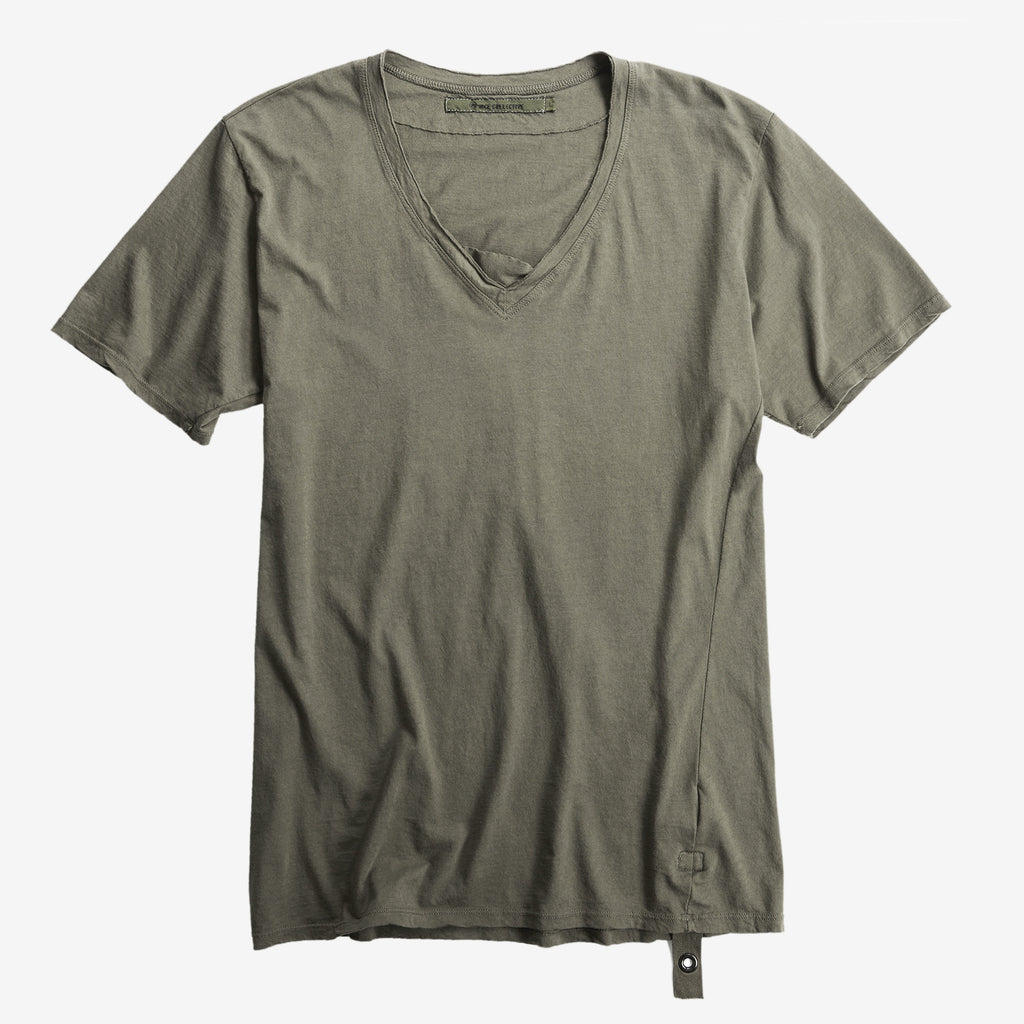 Raw V-neck Olive