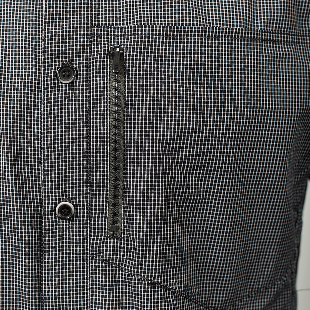 STANDARD ISSUE BUTTON UP BLACK GRID