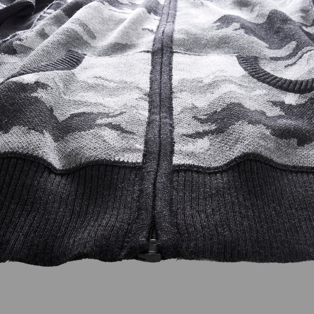 MASK WOOL HOODIE CAMO BLACK