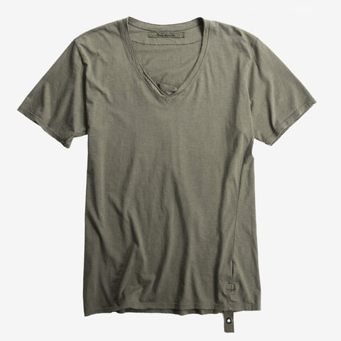 Raw V-neck Olive