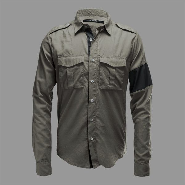 MILITARY BUTTON UP OLIVE